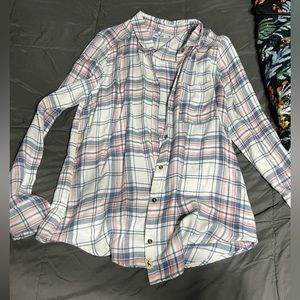 White Plaid Button Down